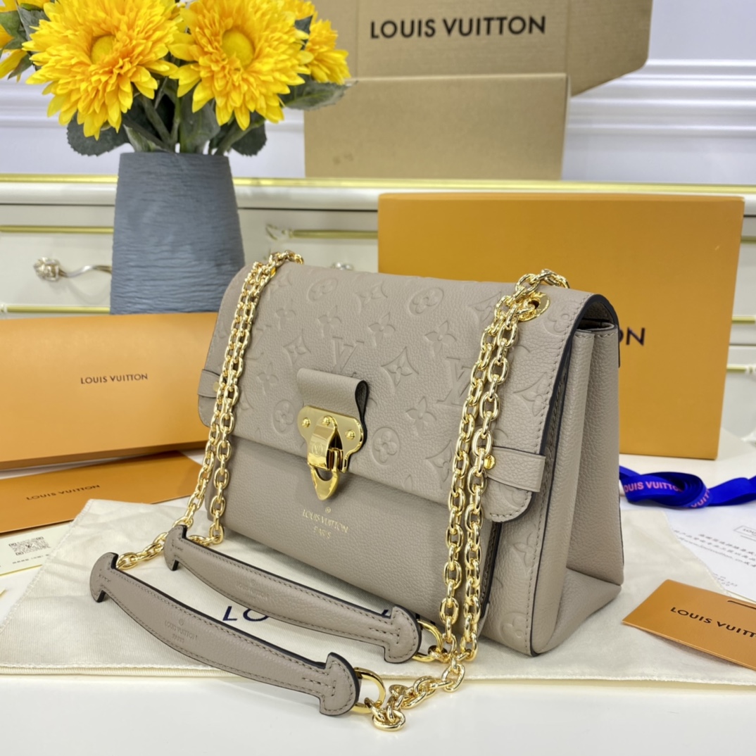 Louis Vuitton VAVIN PM Handbag Monogram Empreinte M44929 Tourterelle Grey